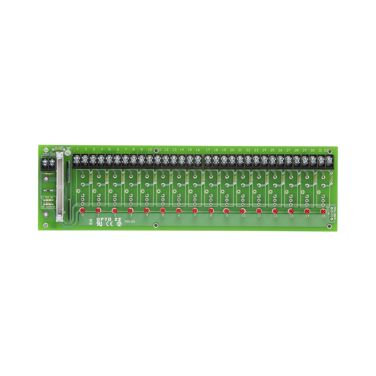 Opto 22 PB16T 16 Channel Standard I/O Module Rack 6-32 Screw Terminals Logic 