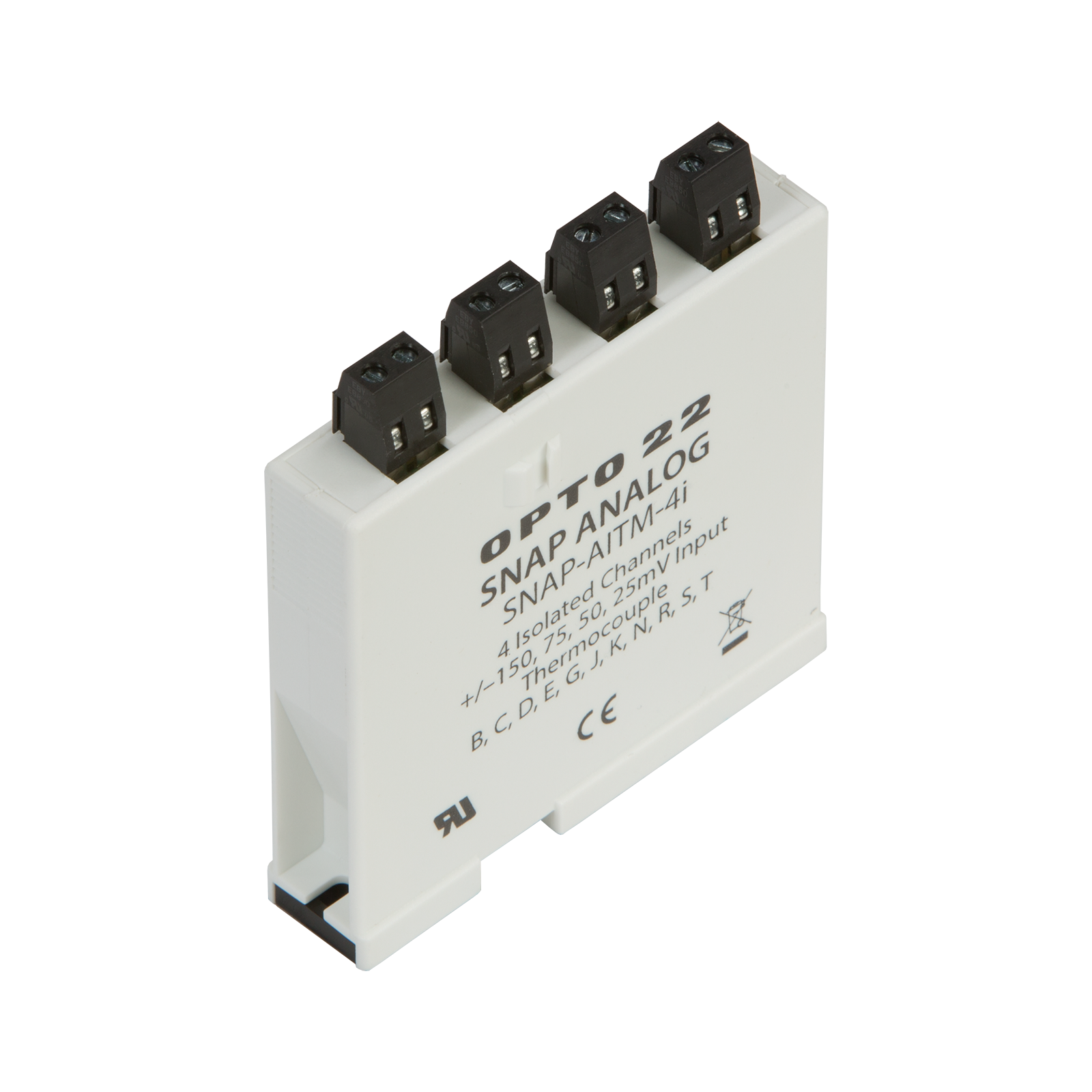 Opto22 Snap Aitm 4i Snap 4 Ch Isolated Type B C D E G J K N R S Or T Thermocouple Or Or 150 75 50 Or 25 Mv Analog Input Module